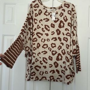 Maurice’s Leopard Print Raglan Sweater 2X NWT